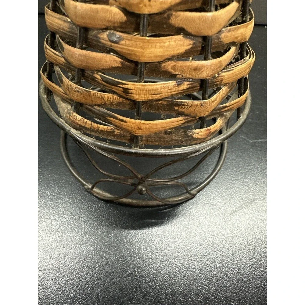 Rustic Woven Wicker Cone Christmas Tree Farmhouse Decor 8